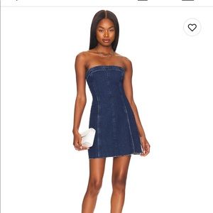 weworewhat strapless denim mini dress
